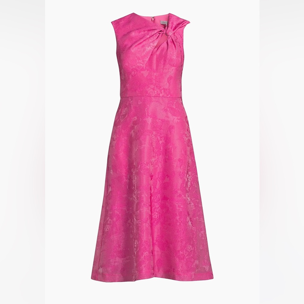 Kay Unger Pink A-Line Midi Valencia Dress